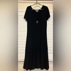 Free People Black Midi Dress with Embellishment